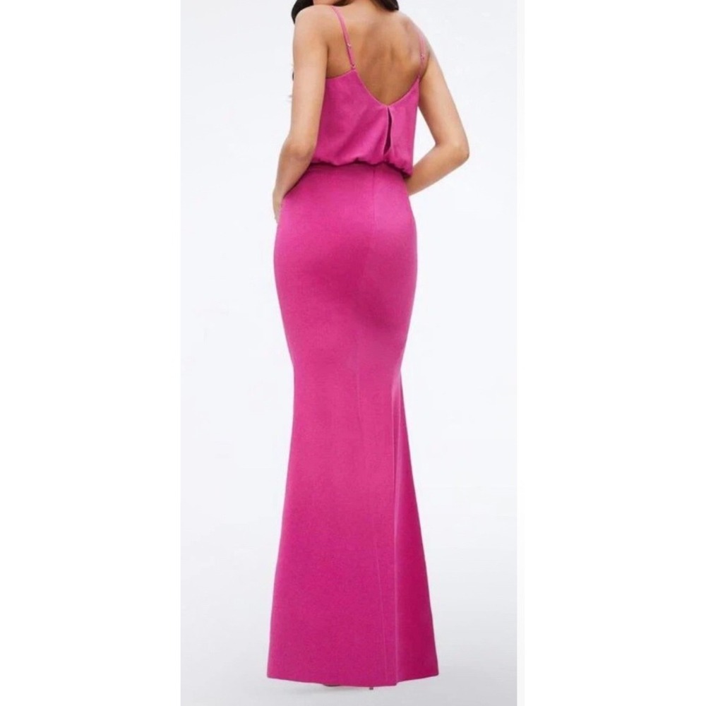 New DRESS THE POPULATION Gracelyn Blouson Jersey Gown In Hibiscus Sz M $248 - Picture 2 of 5